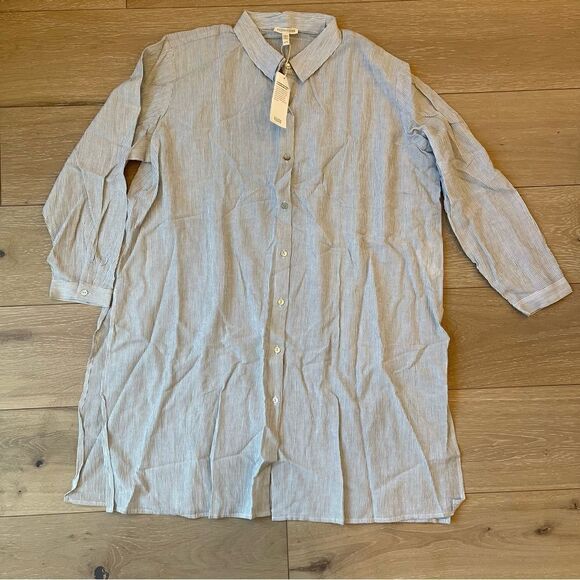 Eileen Fisher High Slit Shirt - Picture 2 of 4